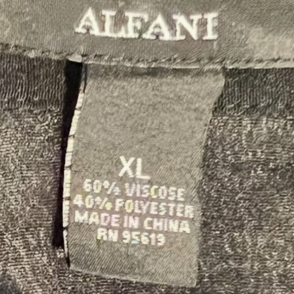 Alfani black button down 3/4 sleeve blouse size XL - Picture 3 of 3